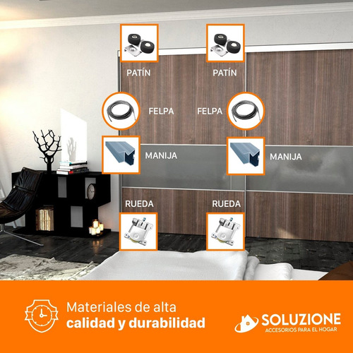 Kit Para Puerta Adicional Frente Placard Aluminio Eurohard