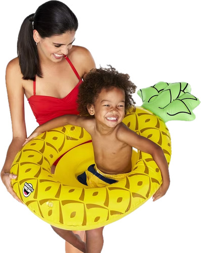 Flotador Inflable Para Niños Forma De Piña Bigmouth Amarillo