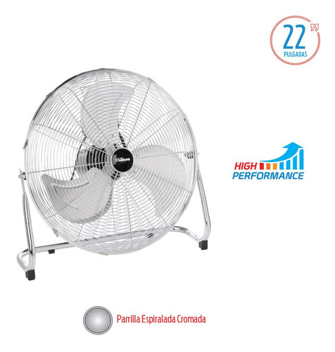 Ventilador de piso Liliana VTFM22 plateado con 3 palas de metal, 22" de diámetro 220 V
