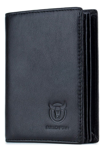 Bullcaptain Cartera De Cuero Genuino Para Hombre Con Bloqueo