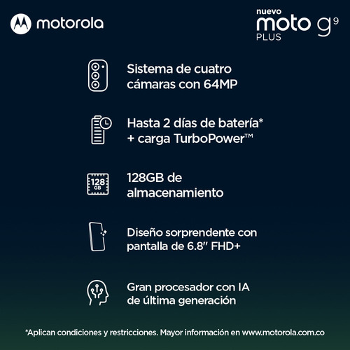 Celular Motorola Moto G9 Plus 128gb Azul
