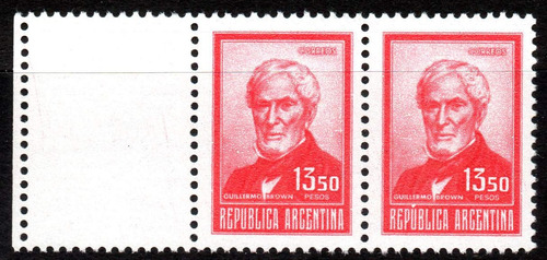 1975 - Pareja Del 13,50 Pesos G. Brown  Con Complemento