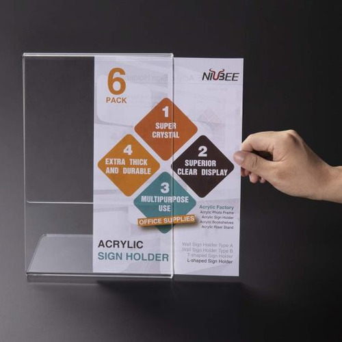Niubee Paquete De 12 Soportes Para Carteles De Acrílico Con
