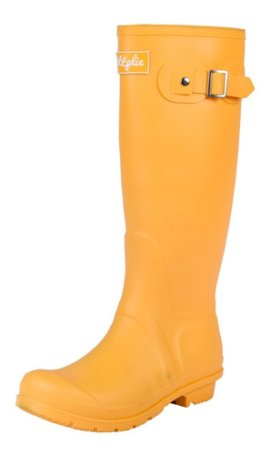 Botas Lluvia Altas Mujer Wellington Bottplie Amarillo Matte