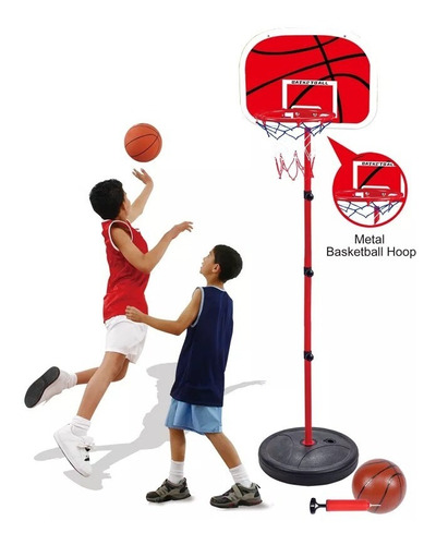 Juego De Aro De Baloncesto Para Niños Con Balón E Inflador