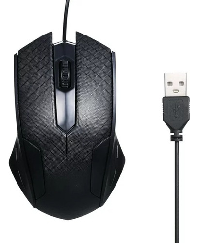 Mouse Full Black Óptico Cable Usb Led Home Office 