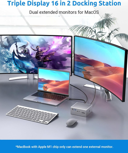 Dock Mac Usb C Dual 4k Hdmi Vga Rj45 Thunderbolt 3 (no M1)