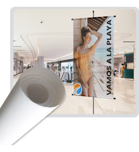 Tela Plactex Impresion Digital Ancho 1.52 M X 15 M Color Blanco Diseño De La Tela Liso