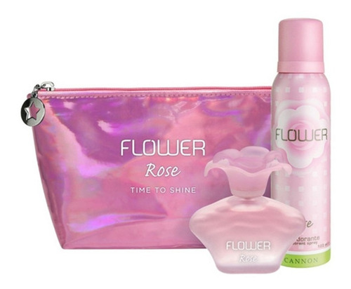 Set Flower Rose Perfume Desodorante Bolso Mujer Original