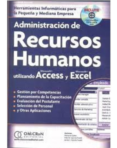 Administracion De Recursos Humanos Utilizando Access Y Excel, De Gaito Horacio. Editorial Omicron System, Tapa Blanda En Español, 2014