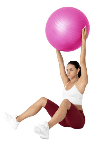 Pelota Yoga/pilates De 65 Cm Diametro Color Rosa