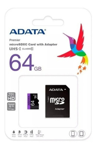 Memoria Micro Sd 64 Gb Kingston Clase 10 Original Tienda
