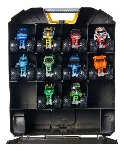 Estuche Maleta Transporte P Carritos Monster Jam + 10 Carros