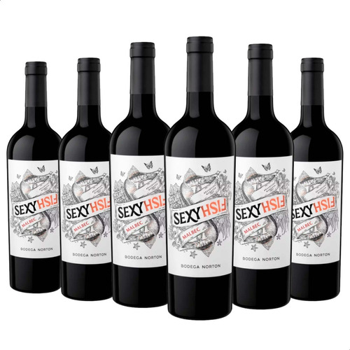 Vino Tinto Sexy Fish Malbec Bodegas Norton - Pack X6