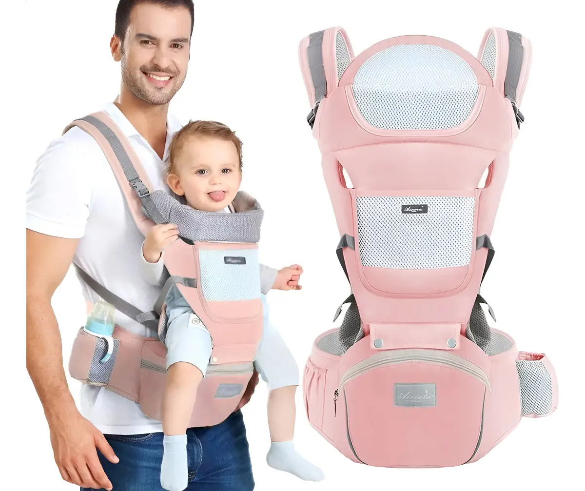 Mochila Porta Bebé Tethram Ergonómica con Asiento Integrado para Recién Nacidos a 3 Años