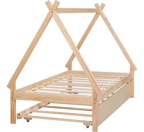 Cama Tipo Tipi De Tamaño Individual Con Nido, Cama Montessor