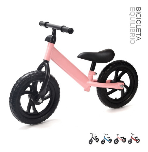 Bicicleta De Equilibrio Para Niños Ajustable Sin Pedales Color Rosa