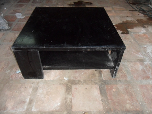 Mesa De Centro Redonda O Cuadrada Negra Retocar Hogar Mueble