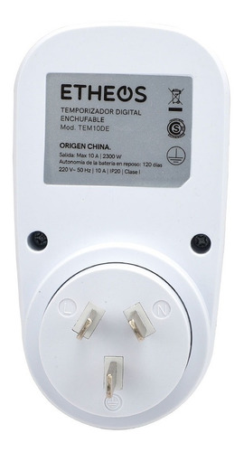Temporizador Digital Enchufable Reloj Timer 10a 220v Full