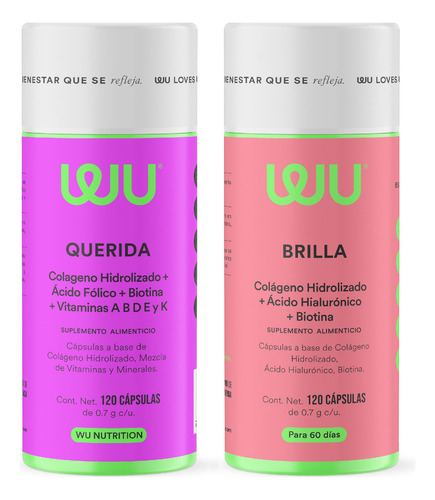 Kit Bella | Querida + Brilla | Wu | Colágeno + Biotina Sabor N/A