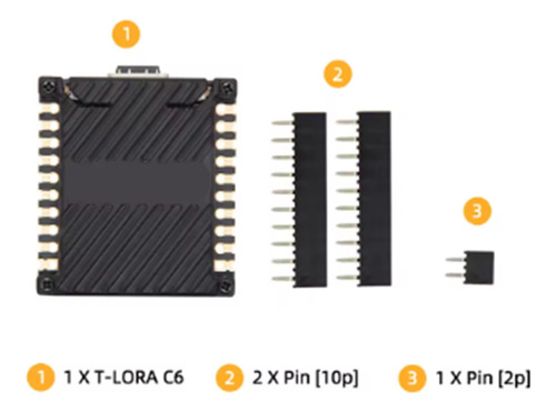 Módulo Lora Principal T-lorac6 Esp32-c6 Sx1262 868 Mhz Loraw
