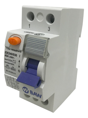 Disyuntor Interruptor Bipolar 40amp 2x25 30ma Baw Iram