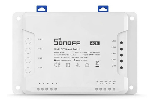 Imagem 3 de 6 de Módulo Sonoff 4 Canais Wi-fi 4 Way Montagem W 4chr3