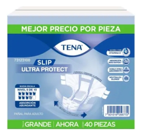 Pañal Para Adulto Tena Slip Ultra Protect Grande 40pzs