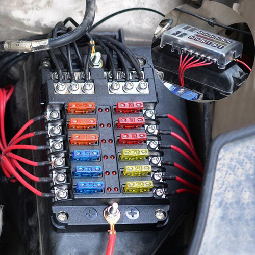1 Conjunto De Suporte De Fusível Automotivo De 12 Vias, De