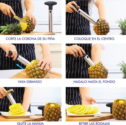 Imagen 4 de 8 de Descorazonador De Piña En Rebanadas De Acero Inoxidable