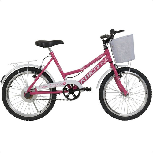 Bicicleta Infantil Feminina Athor Nature Aro 20 Com Cestão