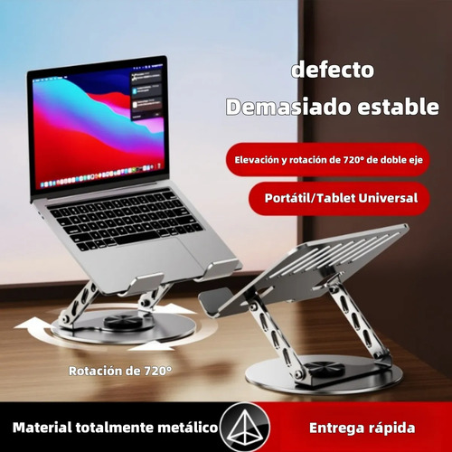 Base Soporte Para Laptoptableta Y Télefono Aluminio Giratori