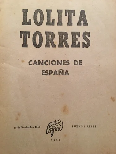 Lolita Torres Canciones De España 1957 (Usado)