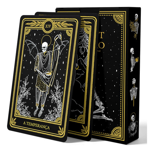 Baralho Tarot Marselha Negro 22 Cartas + Manual Quimbanda