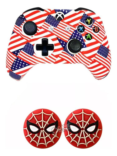 Funda Protector De Control Xbox One Spiderman + Gomas 03