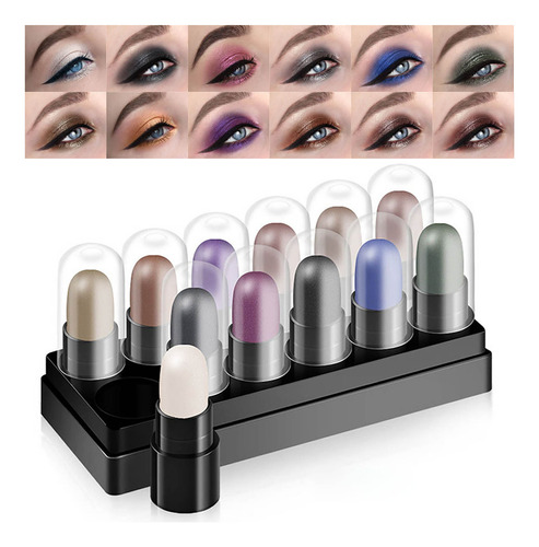 Caja De Sombras De Ojos De 12 Colores Para Dormir Con Forma