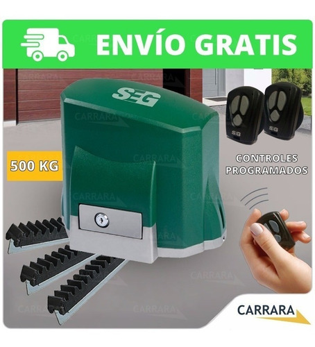 Kit Motor Electrico Seg Portón Corredizo Ch 500kg Automatico