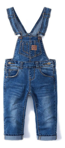 Overol De Denim Regulable Color Azul Para Niños