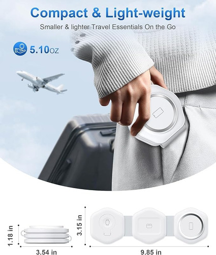 Cargador Inalámbrico 3 En 1 Usb-c Blanco