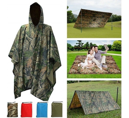 Poncho De Camping Camuflaje Impermeable Capa Tienda Militar