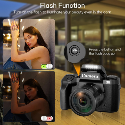 Cámara Digital Nikicam 4k 64mp Wifi Vlogging Con Pantalla Tá