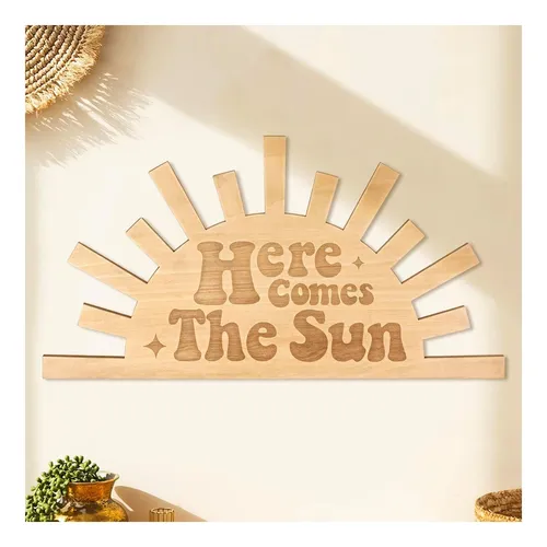 Aquí Viene El Sol Letrero De Pared De Madera Boho Decoración | Cuotas