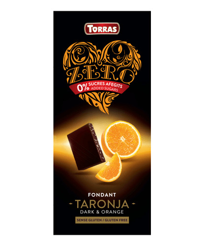 Chocolatina Torras Zero Negro/naranja X 125gr