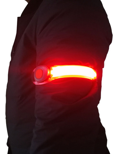 Imagen 5 de 8 de Luz Roja Brazalete Silicona Seguridad Led Running Ciclismo