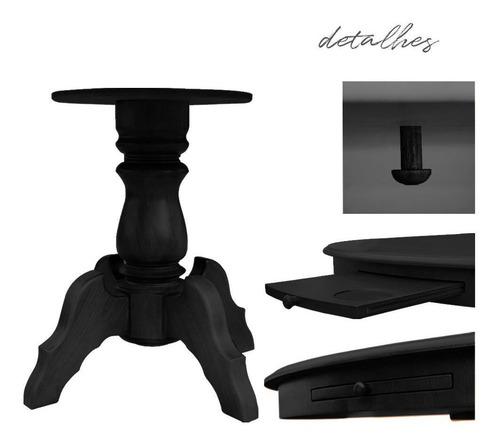 Mesa De Jogos Montreal Preto Com 4 Cadeiras Preto- Gran Belo