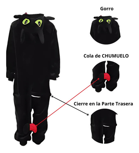Pijama Mameluco Dinosaurio Chimuelo Cosplay Disfraz Unisex