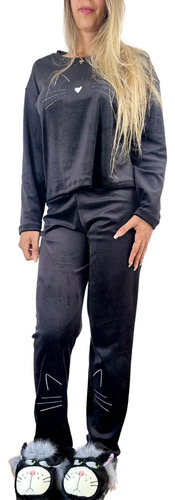 Pijama Invierno Mujer Gato Plush