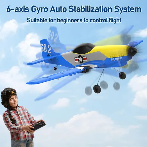 Rc Plane P 51d 2,4 Ghz 3ch 2 Baterias 6 Eixos Gyro Easy Fly