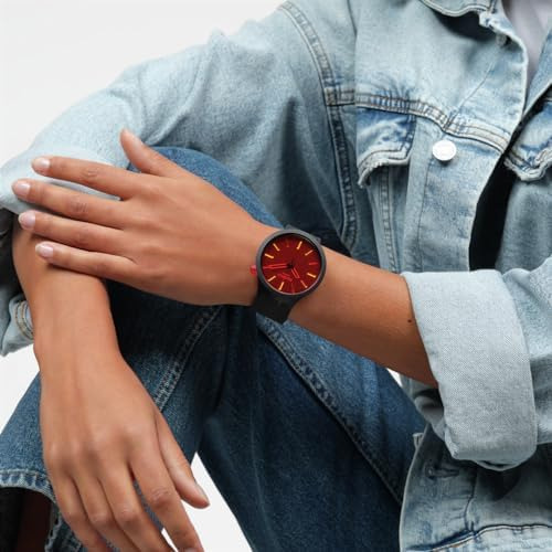 Reloj Swatch Unisex Casual Negro Material De Origen Biológic
