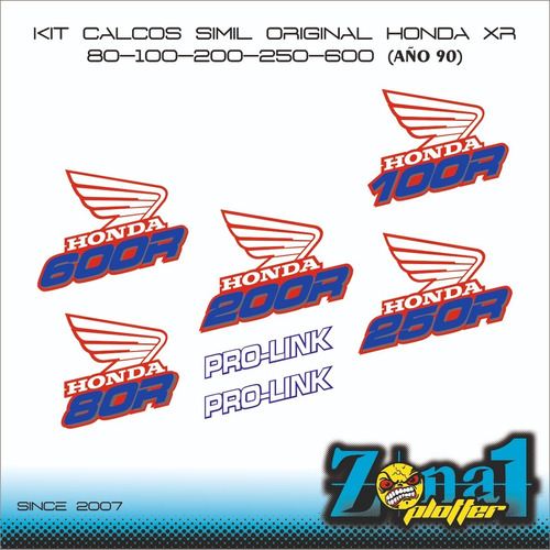 Kit Calcos Simil Original Honda Xr Año 90